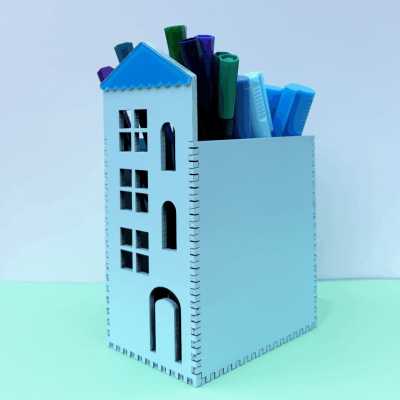 Desk organizer - colorful house - Image 2