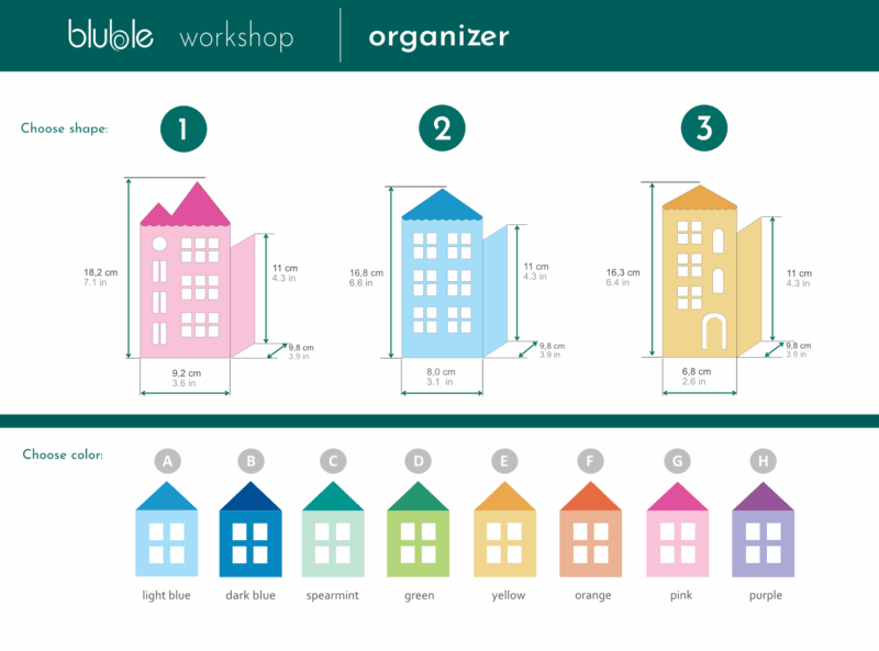 Desk organizer - colorful house - Image 3