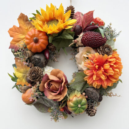autumn wreath - red corn cob