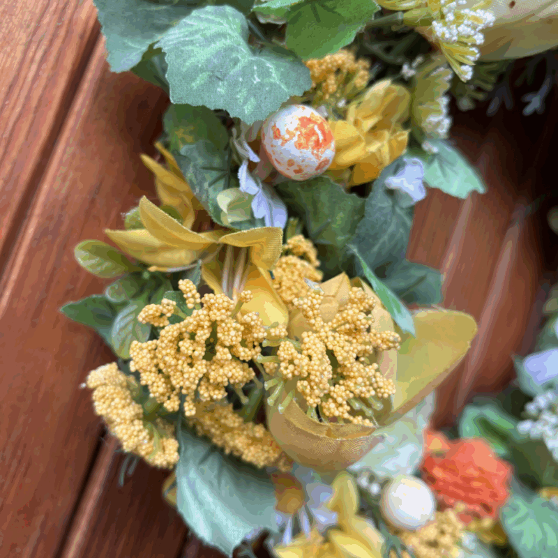 wreath - orange daisies - Image 3